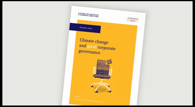 Climate Change and Good Corporate Governance – new report